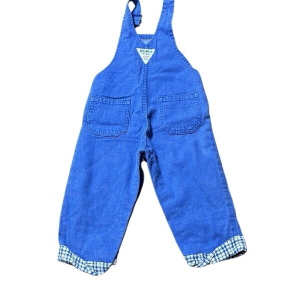 Osh kosh b’gosh vintage made in USA vestbak overalls 18M patchwork holiday bus - Picture 3 of 6